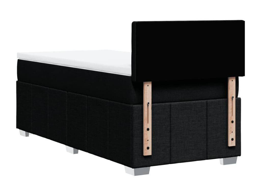 Meubiana bed base and mattress, black, 80x200 cm, fabric