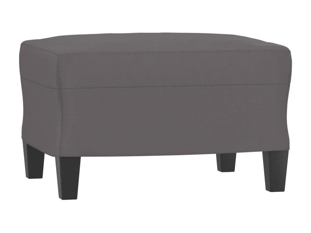 Armchair with footrest, Grey, 60 cm, Faux leather