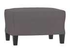 Armchair with footrest, Grey, 60 cm, Faux leather