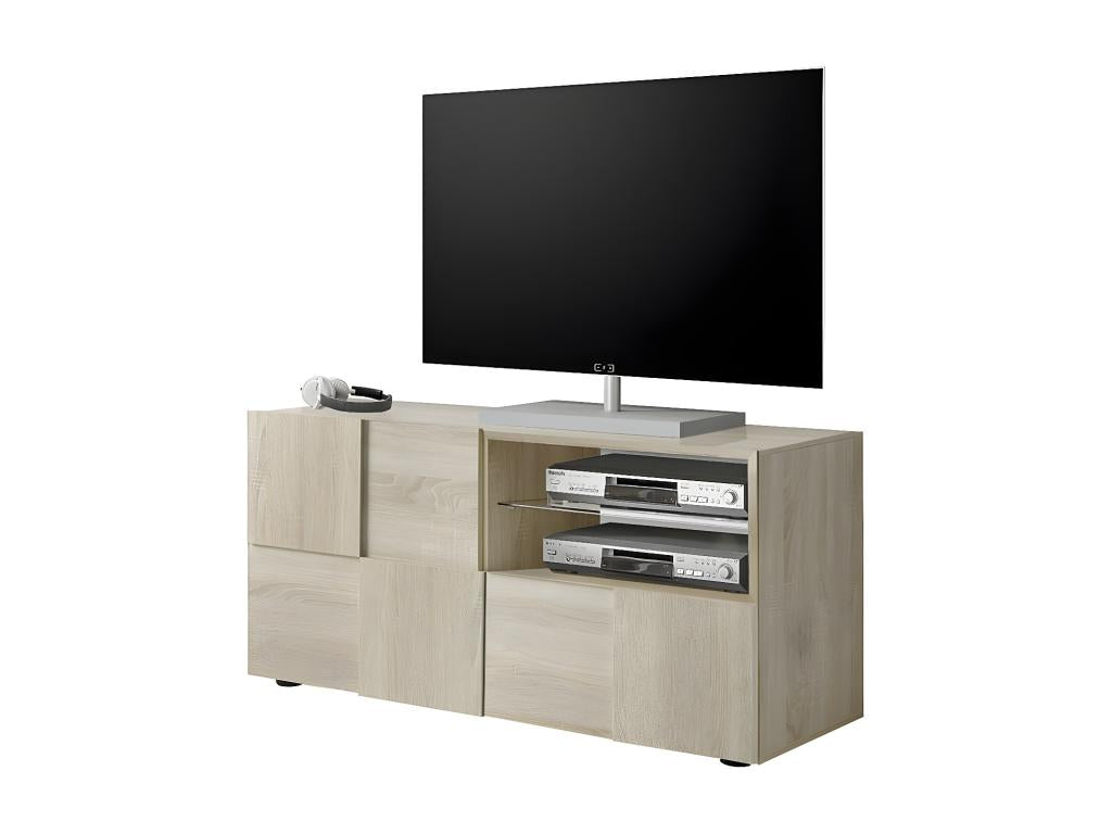 Small TV stand with 1 door and 1 drawer, 121 cm wide - Dama