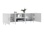 White TV stand 150x30x50 cm engineered wood