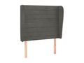 Headboard with wings, Dark Grey, 83x23x118-128 cm, Velvet