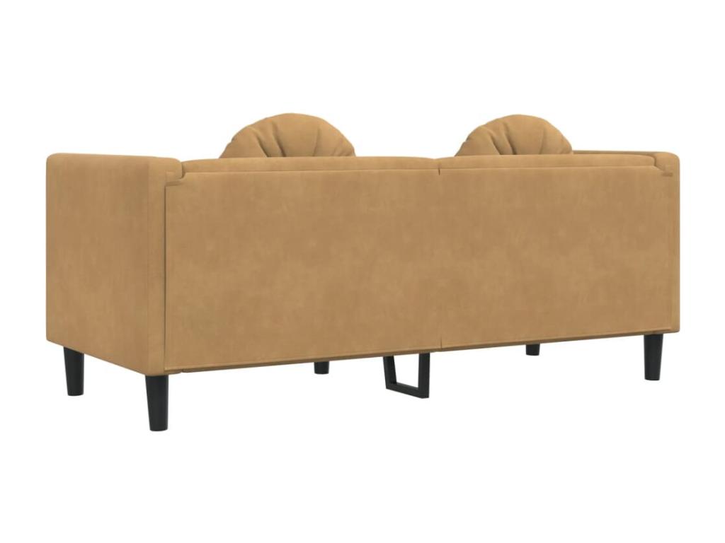 2-seater sofa with brown faux suede cushions