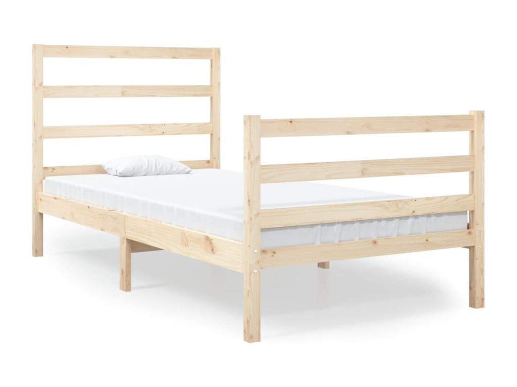 Bed frame Solid pine wood 90x190 cm Single