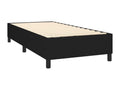 Upholstered bed base and mattress, black, 80x200 cm, fabric