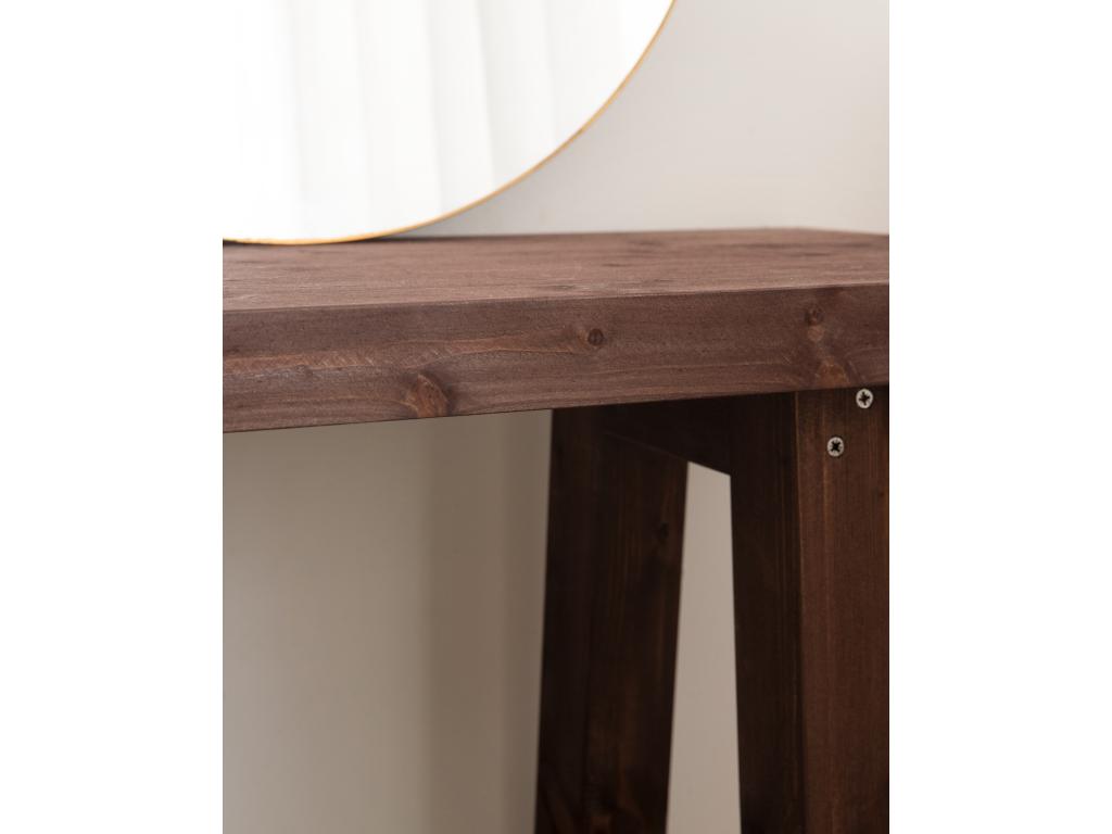 Brown fir wood console table 100x80cm - Meubiana