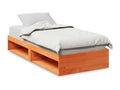 Daybed without mattress, brown wax finish, 75x190 cm, solid pine