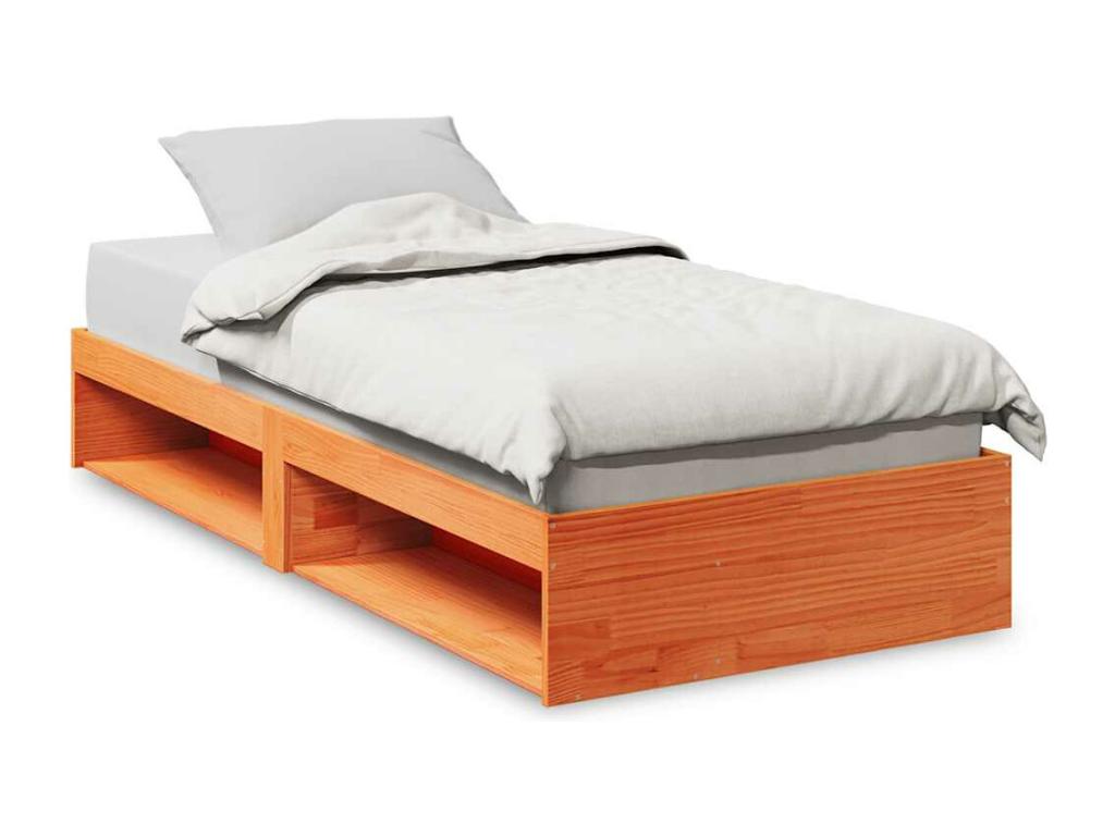 Daybed without mattress, brown wax finish, 75x190 cm, solid pine
