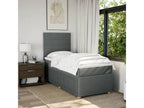 Meubiana bed base with mattress, dark grey, 90x200 cm, fabric
