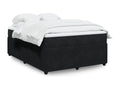 Homzora bed base and mattress, black, 160x200 cm, velvet