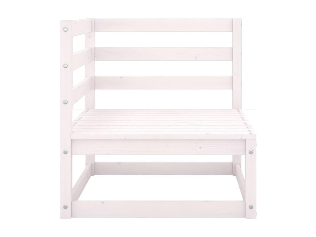 2-Piece Garden Corner Sofas, White, Solid Pine Wood