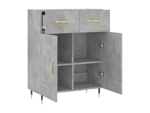 Concrete grey sideboard 69.5x34x90 cm engineered wood