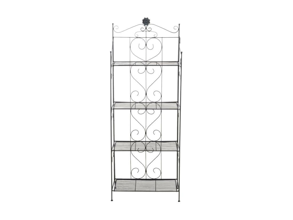 Freestanding shelves - Metal - 60x30x160cm - Black - Homzora
