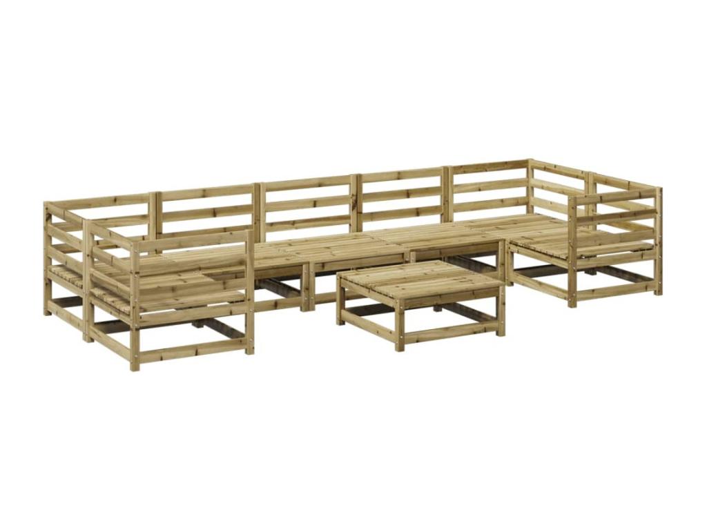 8-piece garden furniture set made of impregnated pine wood