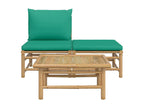 Meubiana 3-piece garden furniture set with green cushions