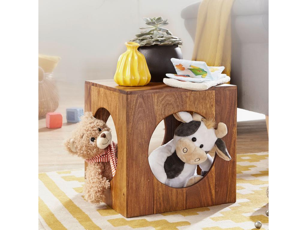 Solid Wood Side Table 35x35x35cm End Table Living Room Table