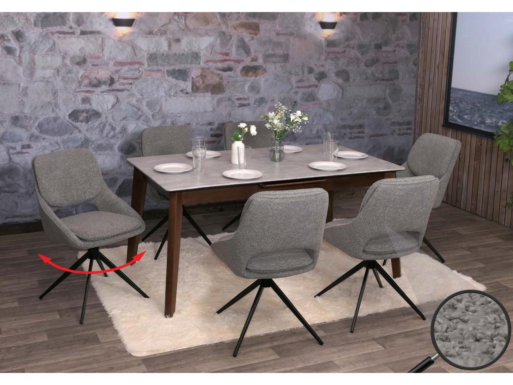 Meubiana-N74 dining chair, set of 6, grey