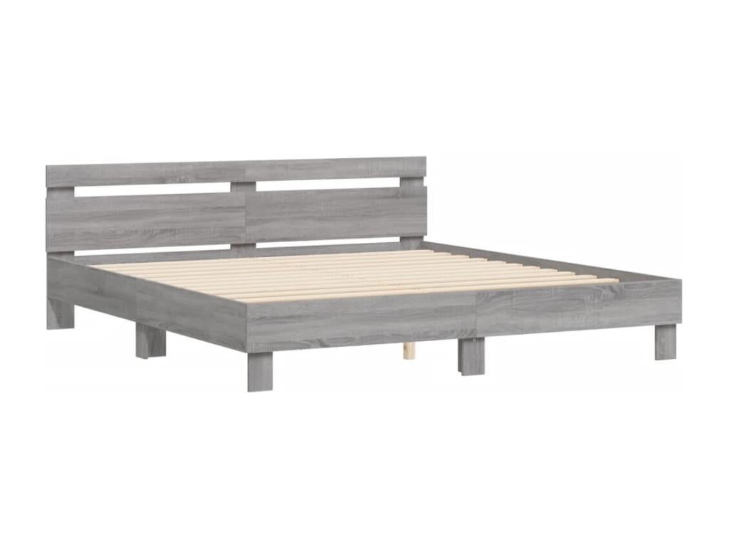 Meubiana grey bed frame with headboard, 180x200