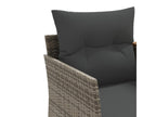 2-seater garden sofa with grey resin wicker stools