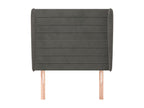 Headboard with wings, Dark Grey, 83x23x118-128 cm, Velvet
