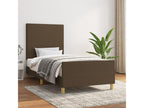 Dark brown bed frame without mattress, 90x190 cm, fabric