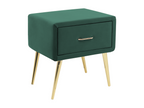 Meubiana bedside table in emerald green velvet