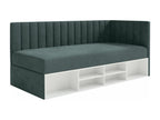Teen bed with storage - blue grey - left side - Meubiana