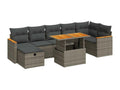 5-piece garden furniture set with grey resin wicker cushions