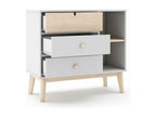 3-Drawer Chest with 2 Shelves, 90cm Wide - Meubiana
