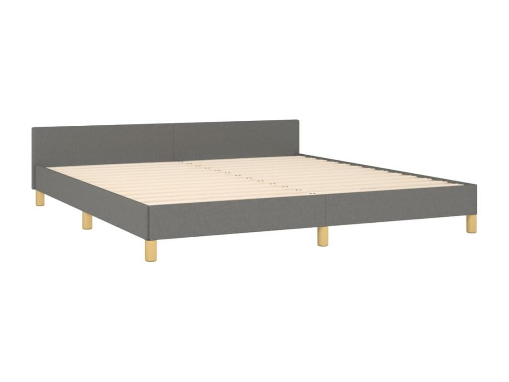 Dark grey bed frame without mattress, 180x200 cm, fabric