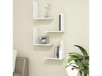 Set of 4 Broby wall shelves 30x30x16 cm white Meubiana