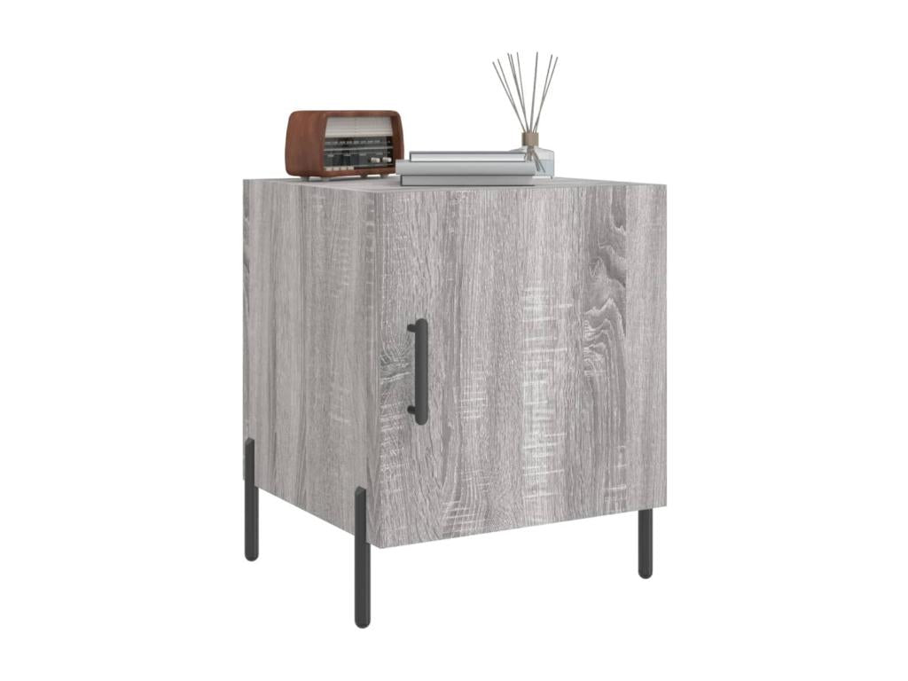 Homzora bedside tables, 2 pcs, grey, 40x40x50cm, engineered wood