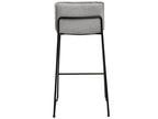 Modern fabric stool with black metal legs, Botane - Dark Grey - Seat height 74 cm