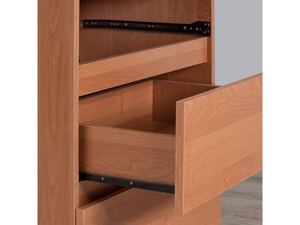 Meubiana A6 Left-Handed Computer Desk, Alder, 90 cm, 3 Drawers, Alder Front, 1 Shelf, 90x50x77 cm