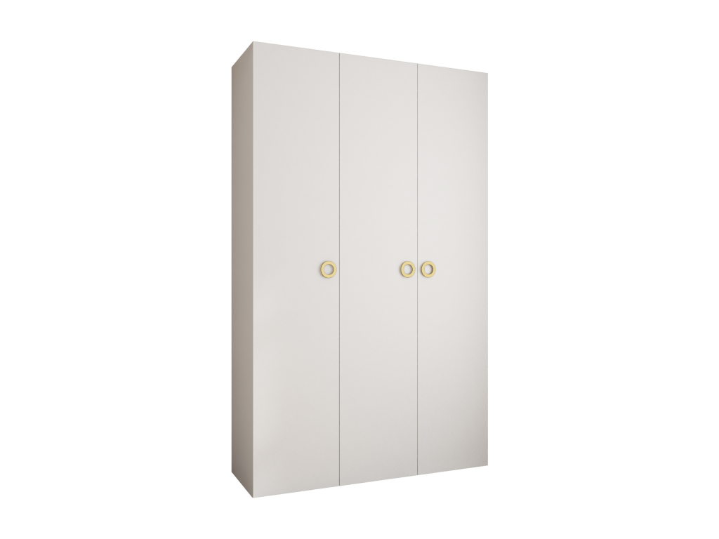 Como 1 245.5/150/50 3-door hinged door wardrobe, white/gold