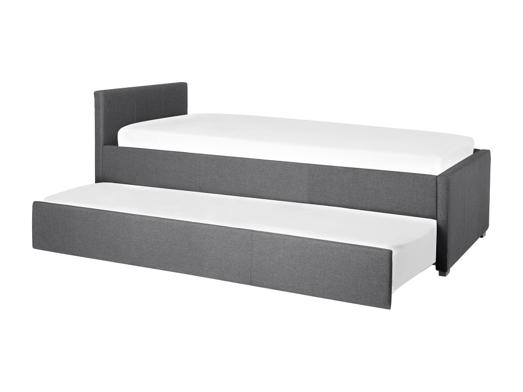 Meubiana Fabric Trundle Bed 90x200 cm Dark Grey