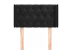 Headboard with wings, Black, 83x16x78/88 cm, Velvet