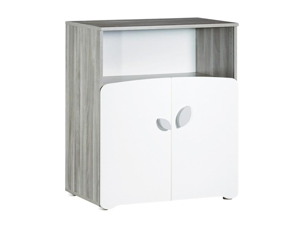 Meubiana bedroom set with bed and changing table in white wood