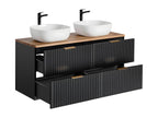Meubiana 120cm Double Vanity Unit in Black and Wood