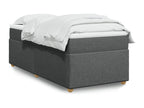 Meubiana bed base with mattress, dark grey, 90x200 cm, fabric