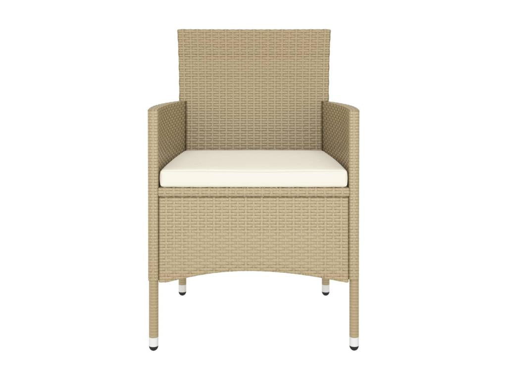 9-Piece Garden Dining Set, Wicker Resin, Beige