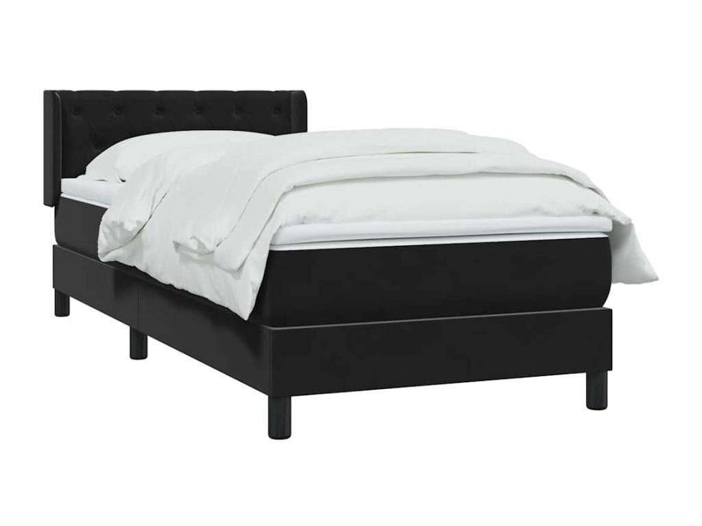 Homzora bed base with black 80x210 cm velvet mattress