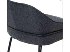 Modern fabric stool with black metal legs, Meubiana - Dark Grey - Seat height 76 cm