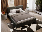 Upholstered bed with storage - 140x200 - double bed - velvet - dark grey - Meubiana