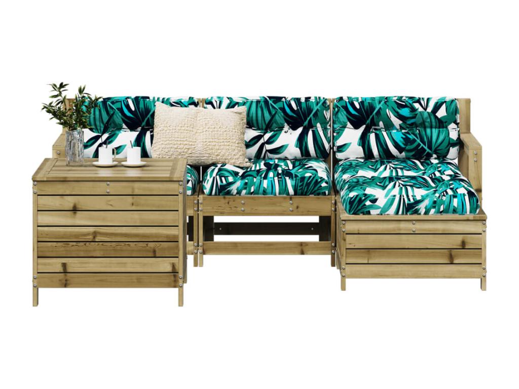 5-piece garden furniture set made of impregnated pine wood