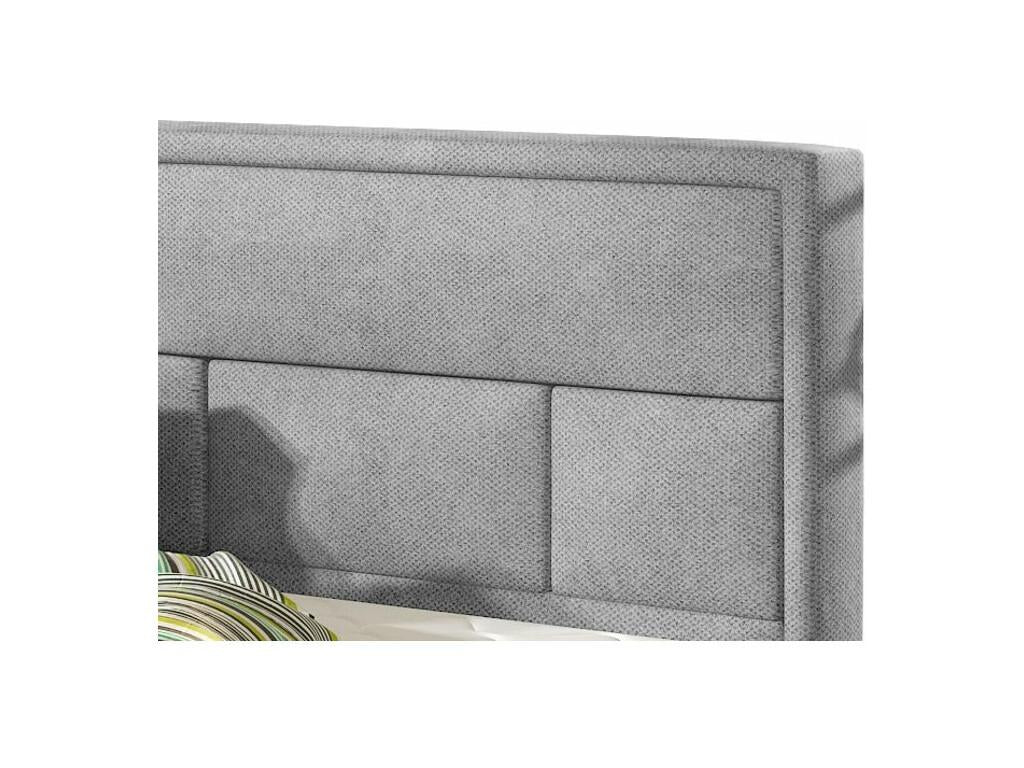 Meubiana grey velvet double bed with tufted headboard - 4 sizes - 200x200