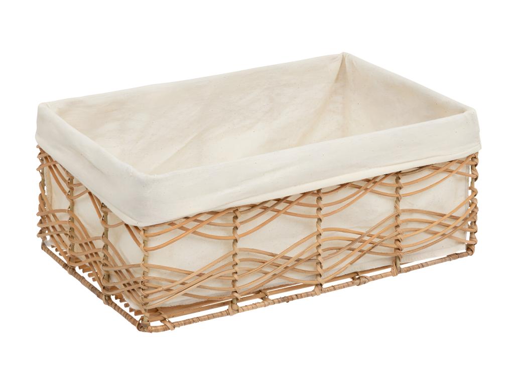 Set of 4 Storage Crates/Boxes in Iron and Rattan, L 48, L 43, L 37 and L 33 cm