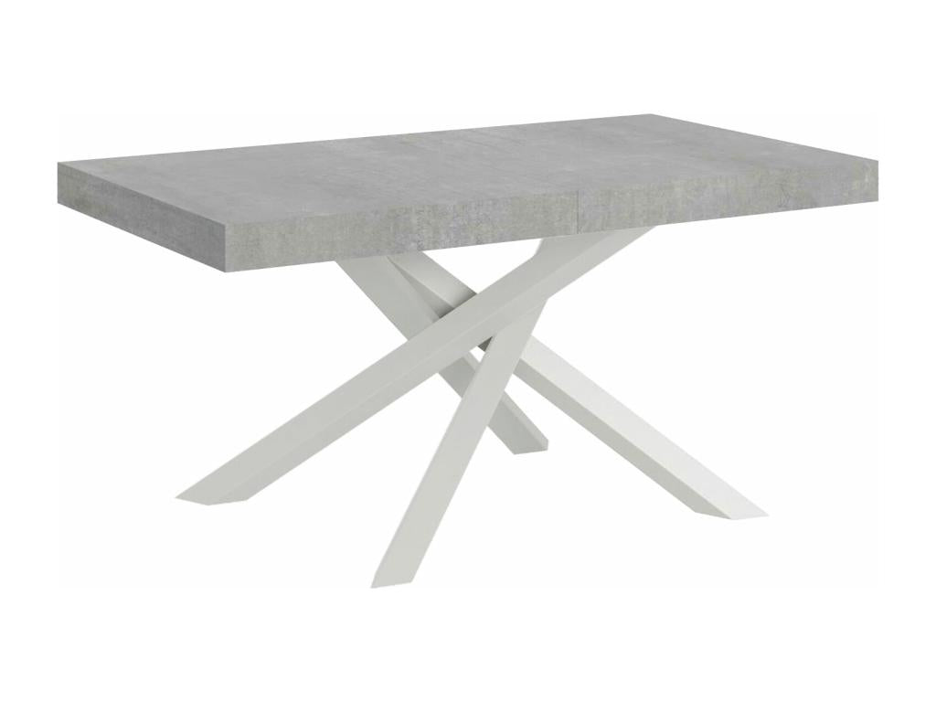 Extendable table 90x160/420 cm Volantis Concrete Grey with white frame
