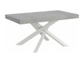 Extendable table 90x160/420 cm Volantis Concrete Grey with white frame