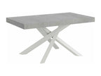 Extendable table 90x160/420 cm Volantis Concrete Grey with white frame